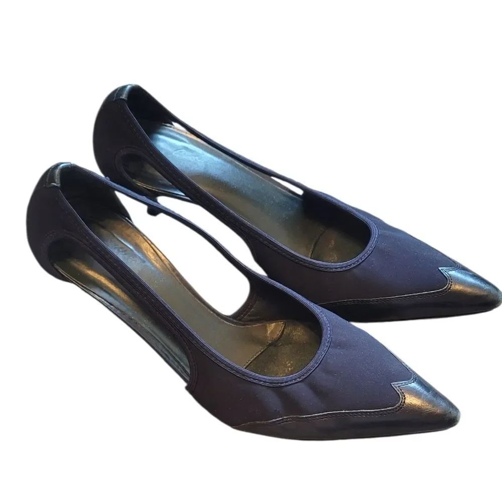 Donald J Pliner Y2K Navy Blue Slingback Pointed Toe Pumps Women's Size 9